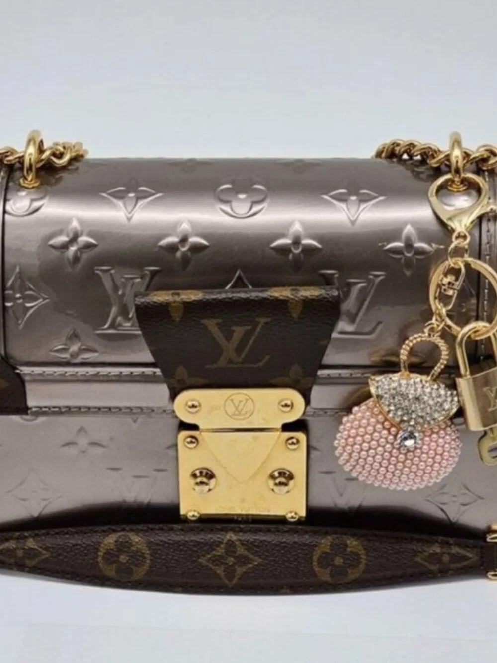 Authentic Louis Vuitton Lock & Key Gold ✨ Unbranded Keychain Bag Charm LV
